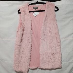 POL Blush Faux Fur Vest